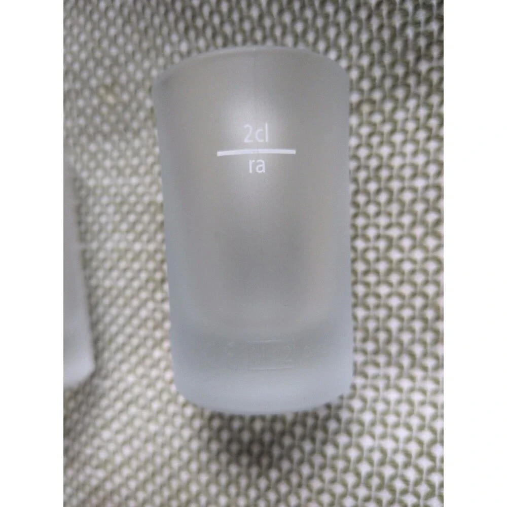 2x Jagermeister Frosted Shot Glass 2cl CE St Hubertus Stag Logo Raised Letters